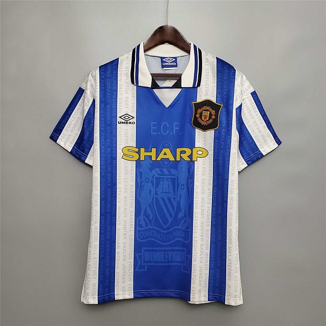 AAA Quality Manchester Utd 94/96 Away Blue Soccer Jersey